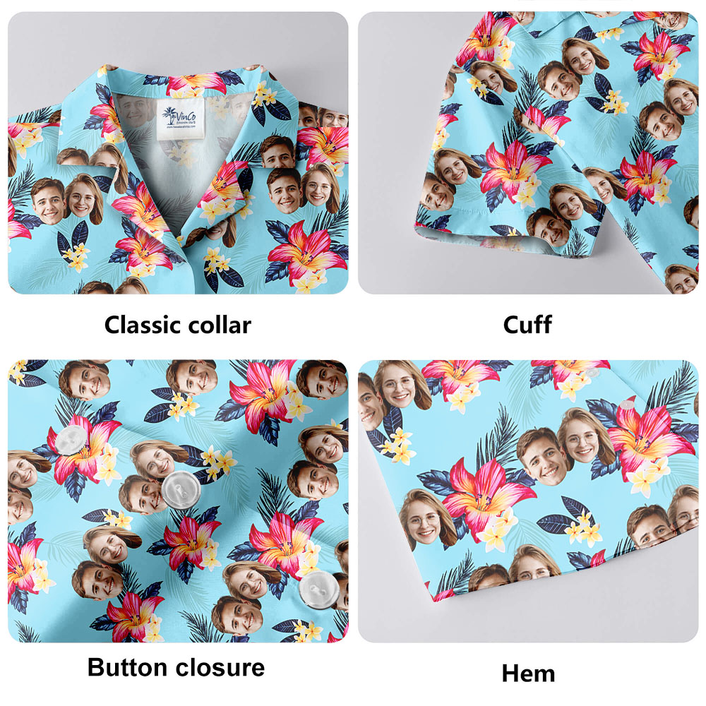 Personalized 1-5 Pictures Men's Hawaiian Shirt