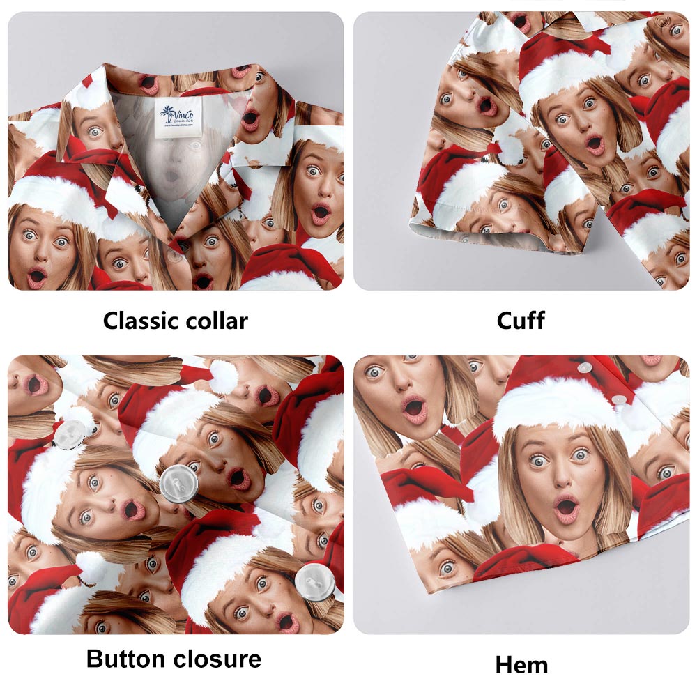 Personalized Christmas Aloha Shirt With Girlfriend's Face