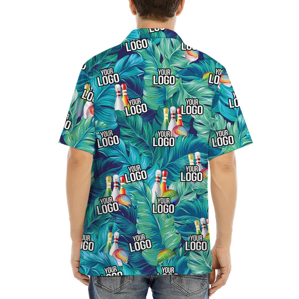 Custom Hawaiian Bowling Shirt With Team Logo