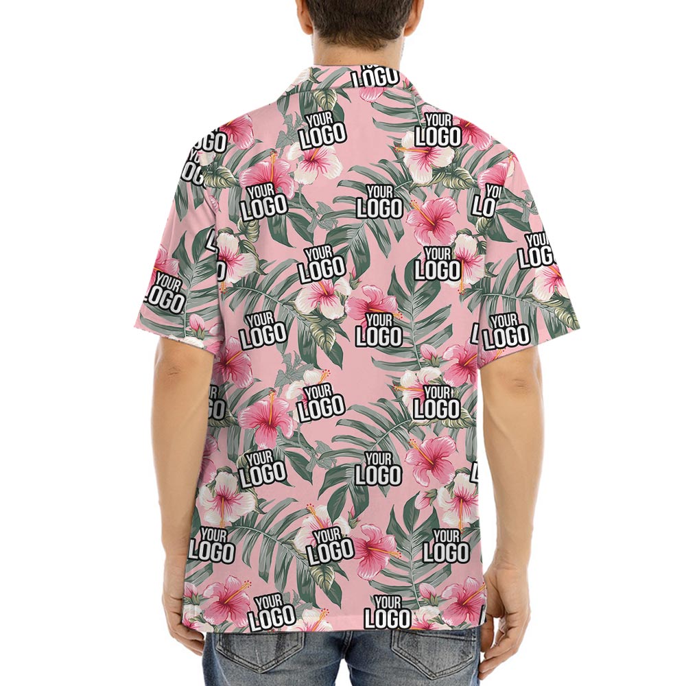 Pink Custom Aloha Shirt With Company Logo