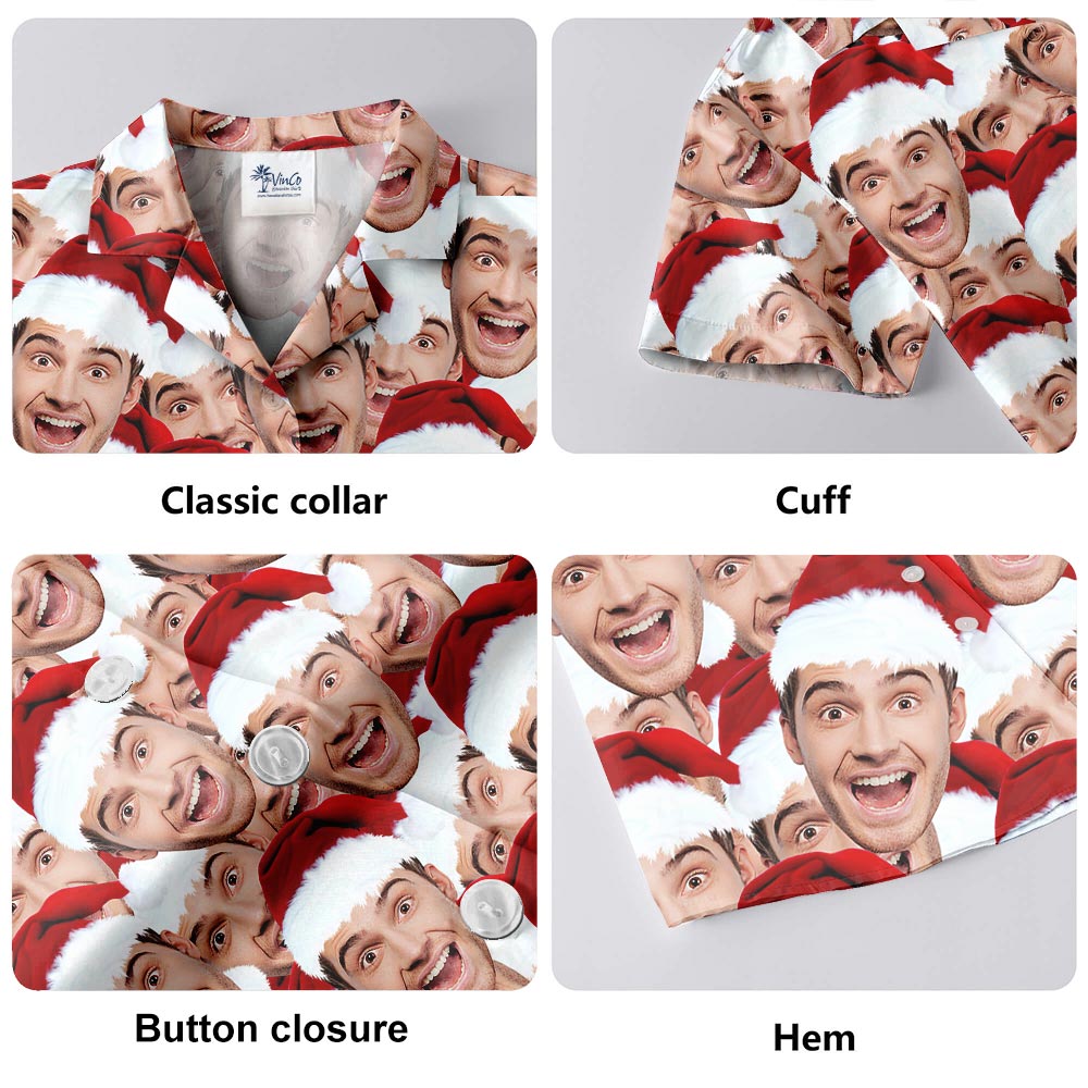 Funny Christmas Hawaiian Shirt With Face Print
