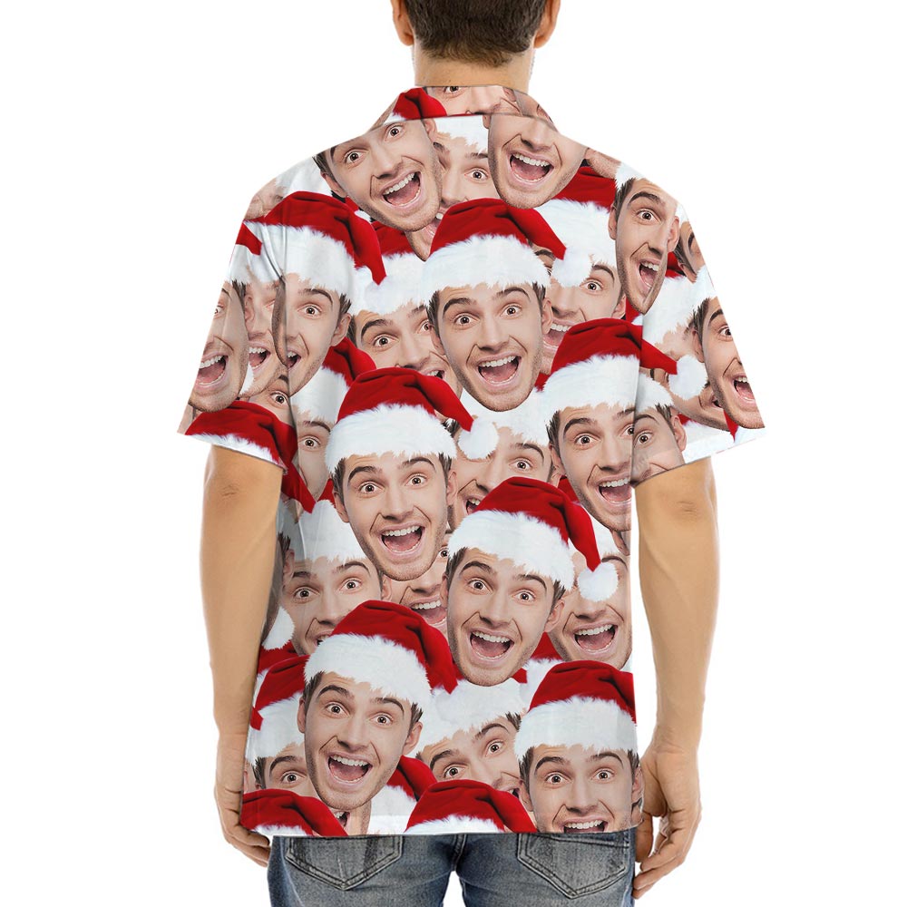 Funny Christmas Hawaiian Shirt With Face Print