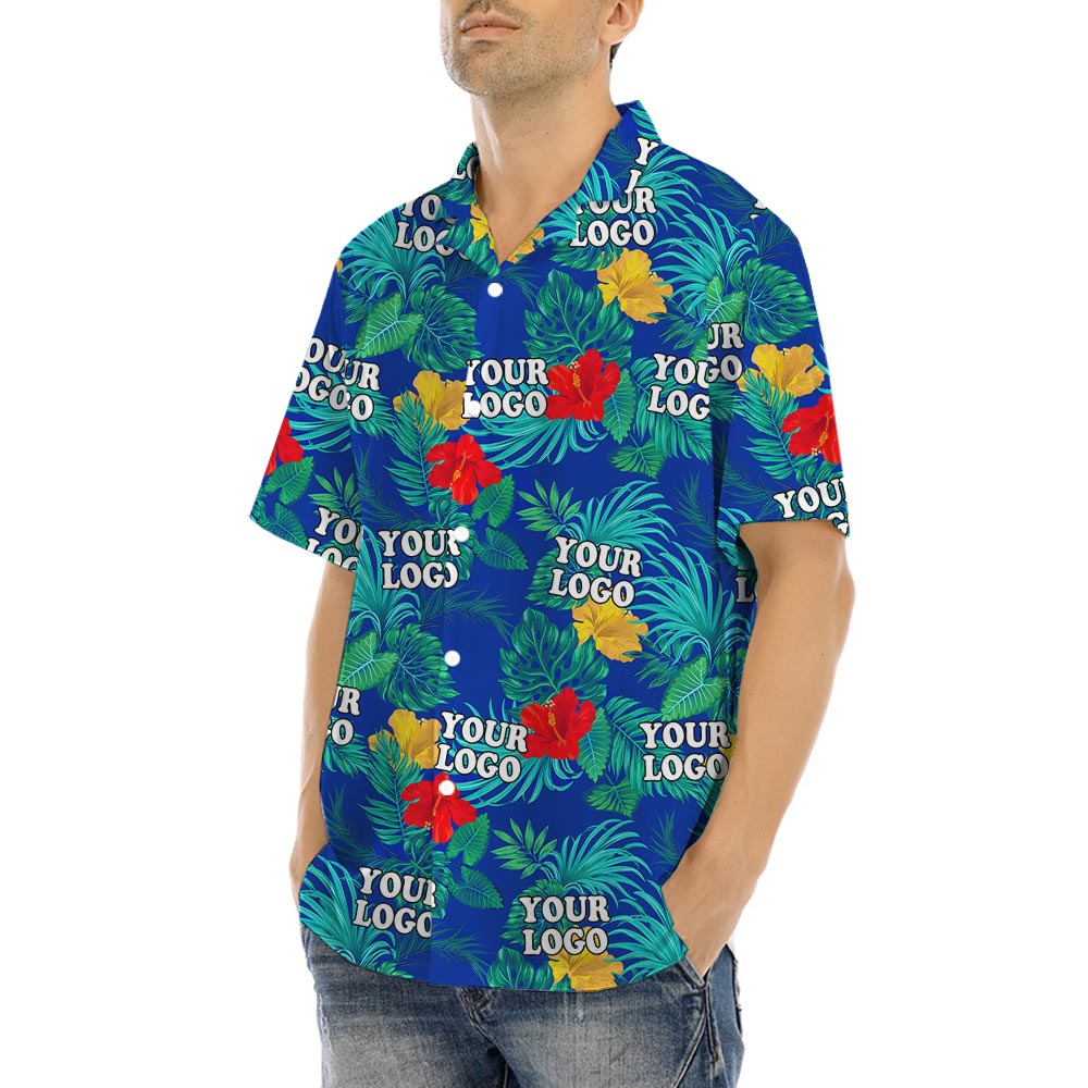 Custom Company Logo Hawaiian Shirt With Preview