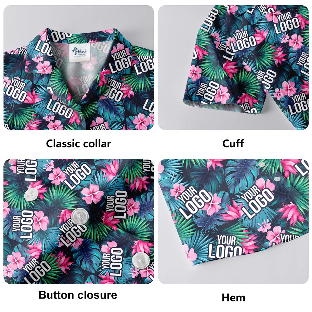 Floral Custom Hawaiian Shirts With Company Logo