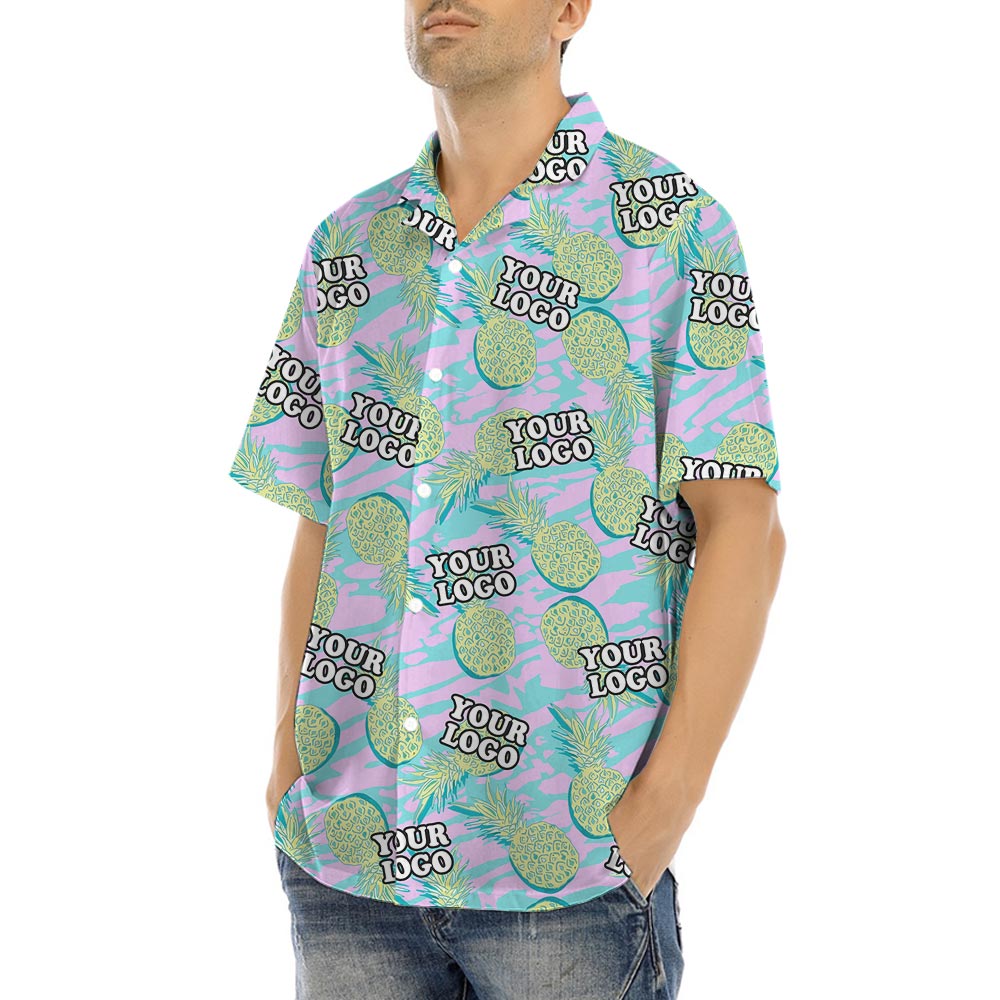 Personalized Pineapple Hawaiian Shirt With Company Logo