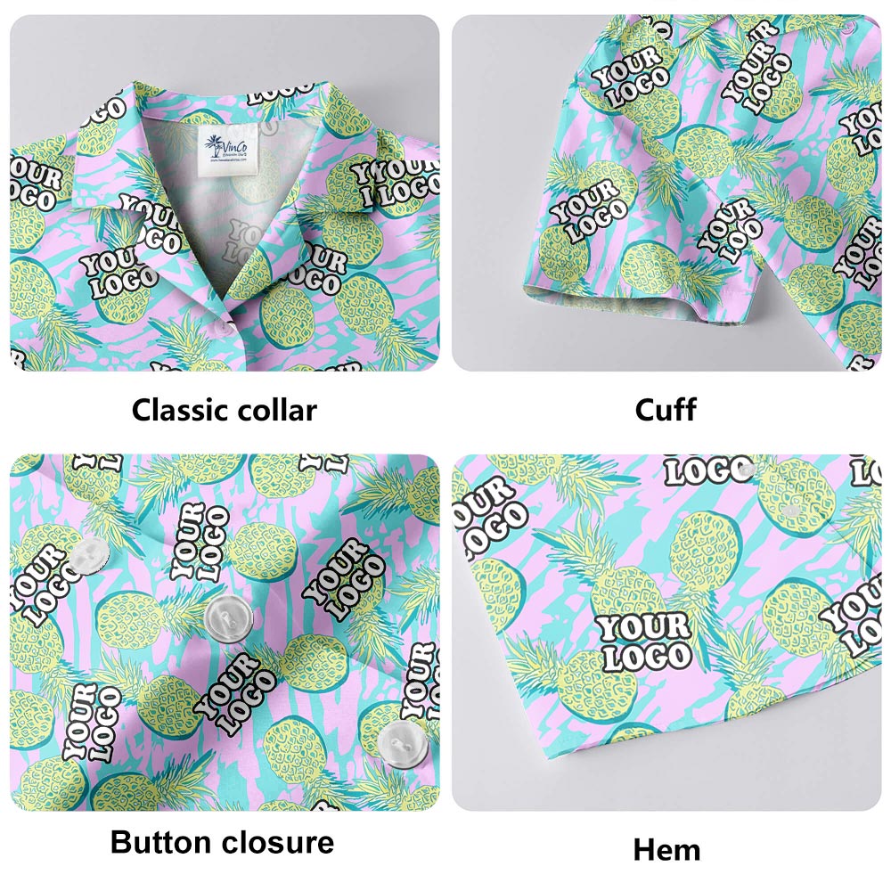 Personalized Pineapple Hawaiian Shirt With Company Logo