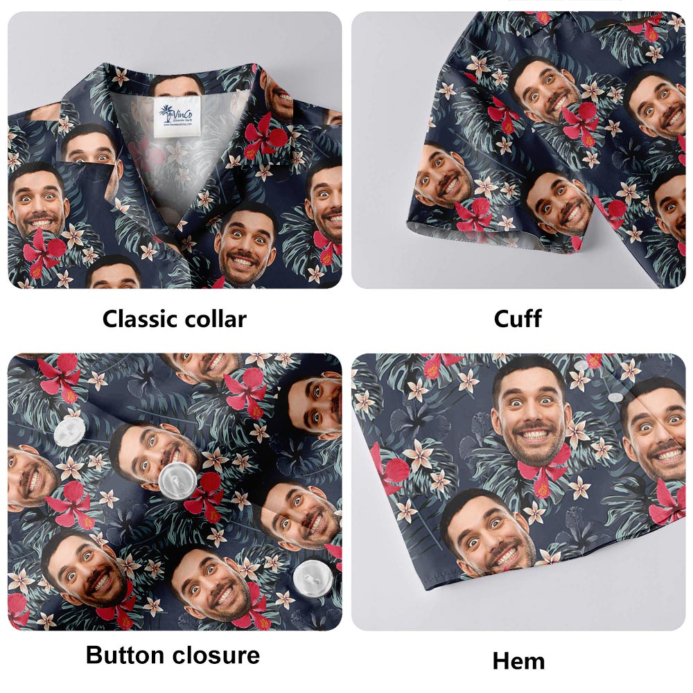 Custom Hibiscus Plumeria Aloha Shirt With Your Faces