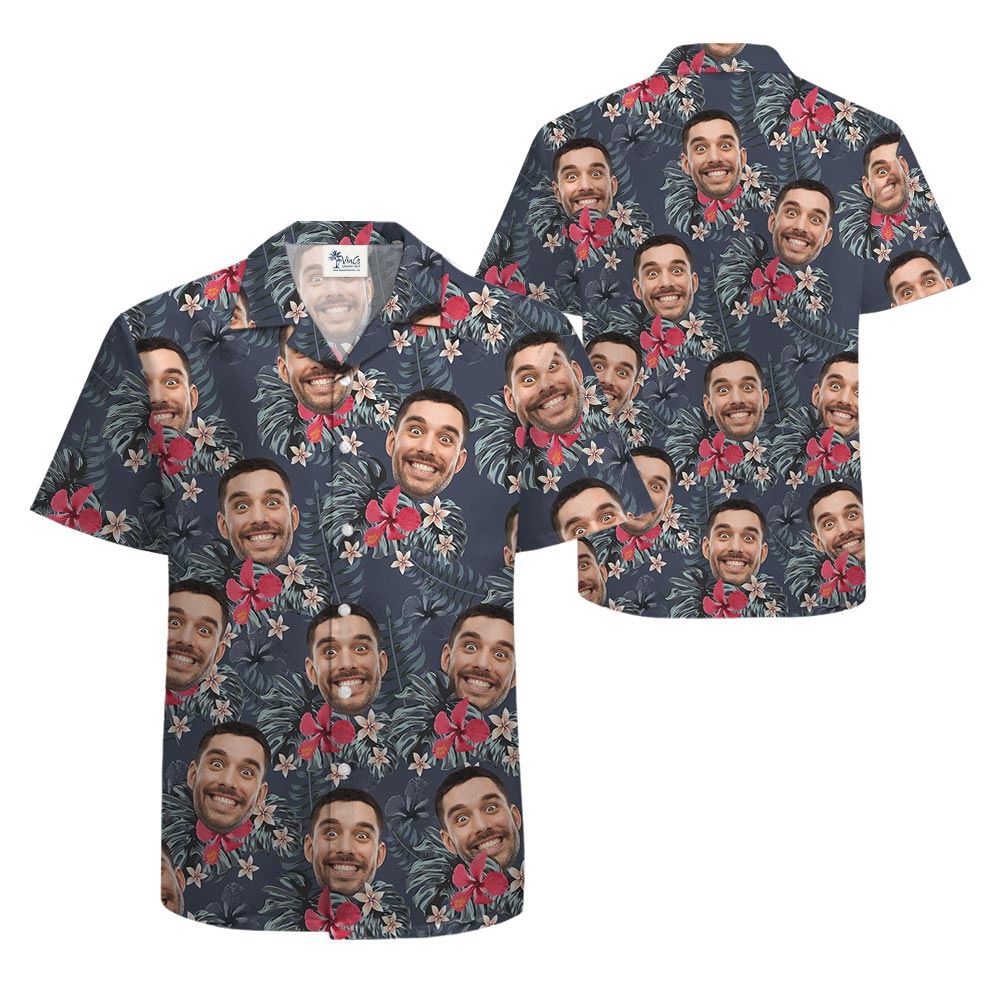 Custom Hibiscus Plumeria Aloha Shirt With Your Faces