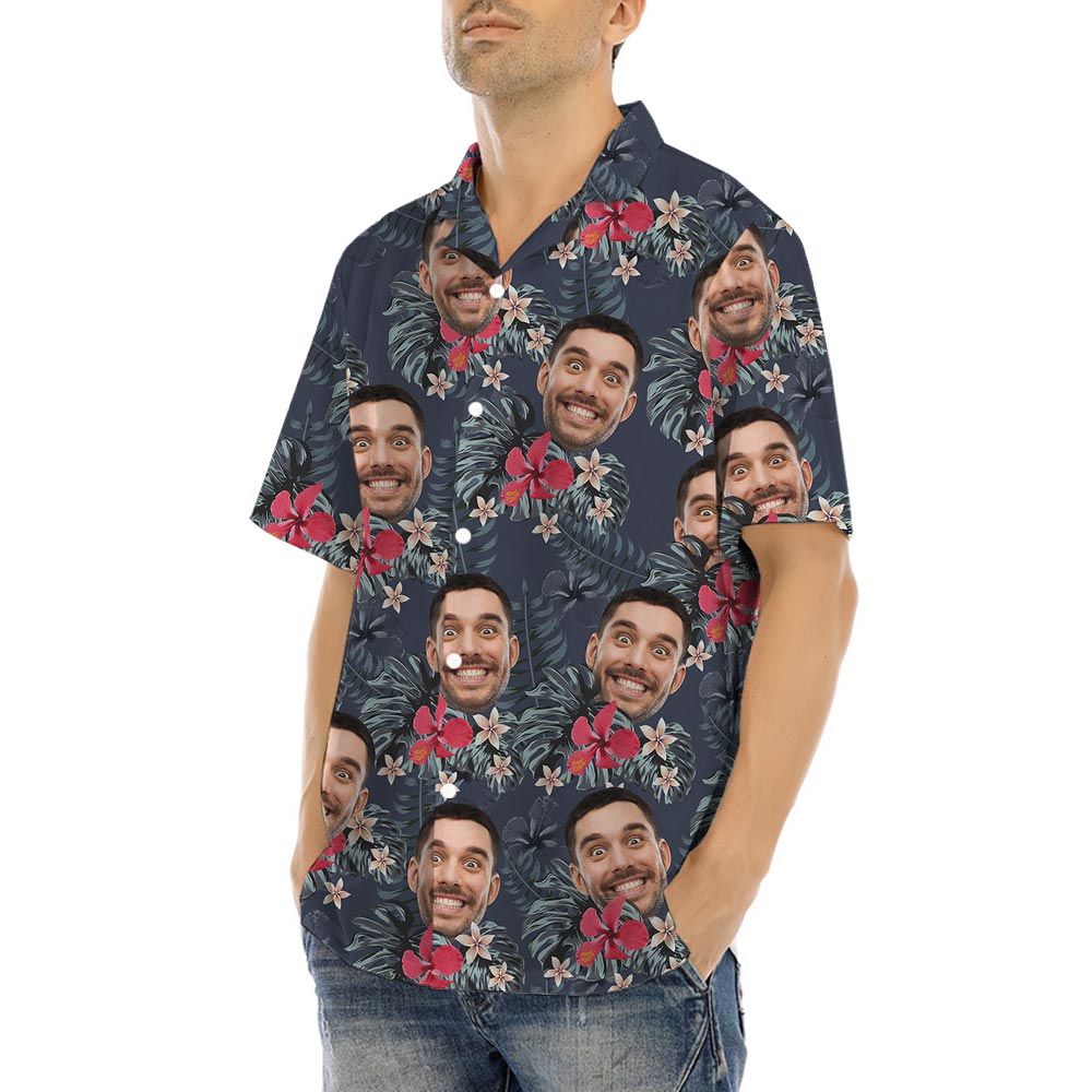 Custom Hibiscus Plumeria Aloha Shirt With Your Faces
