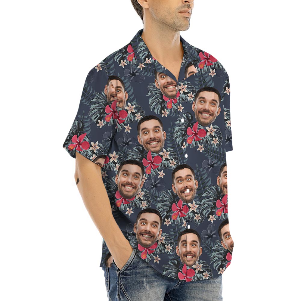 Custom Hibiscus Plumeria Aloha Shirt With Your Faces