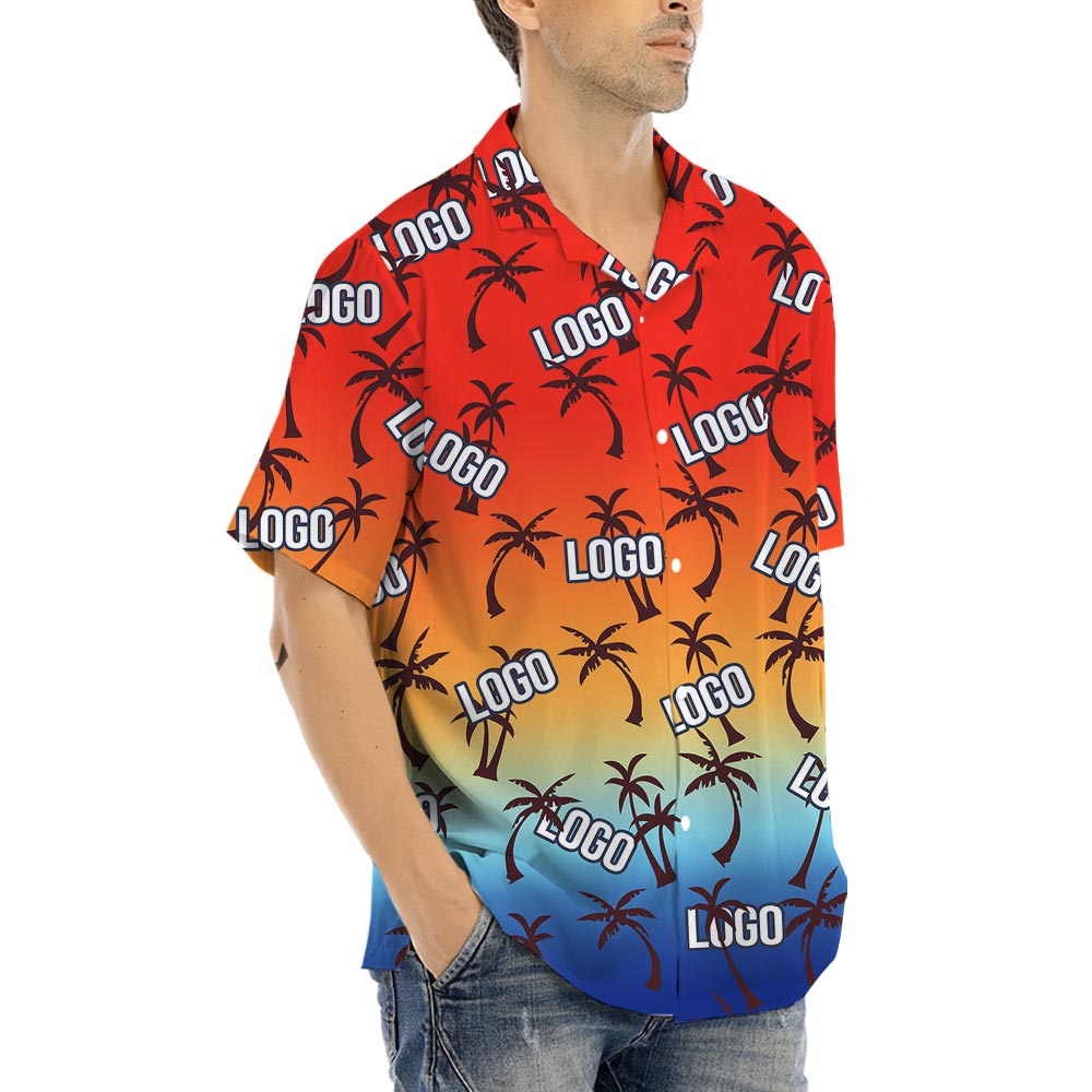 Palm Trees Custom Logo Hawaiian Shirt No Minimum