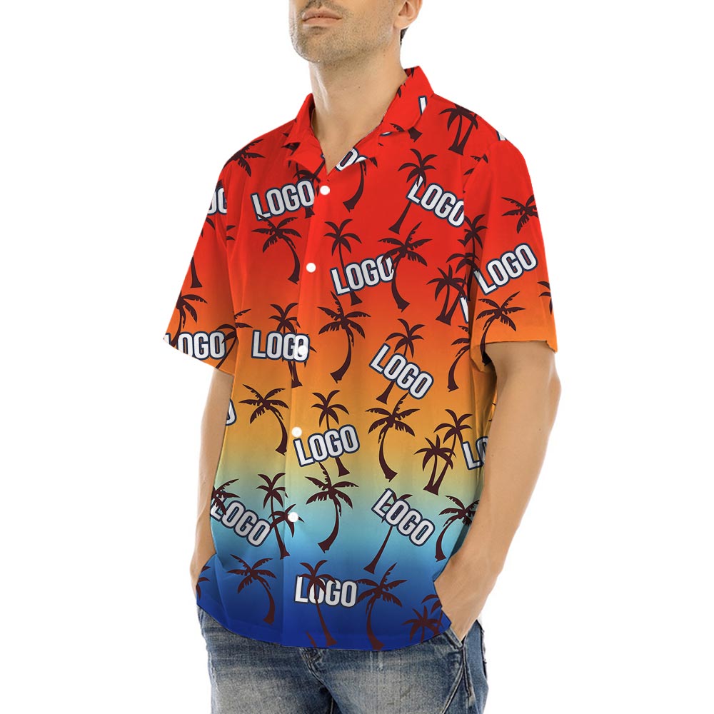 Palm Trees Custom Logo Hawaiian Shirt No Minimum