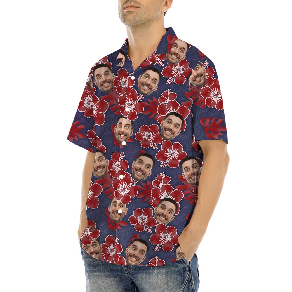 Hibiscus Personalized Hawaiian Shirts With Multiple Faces