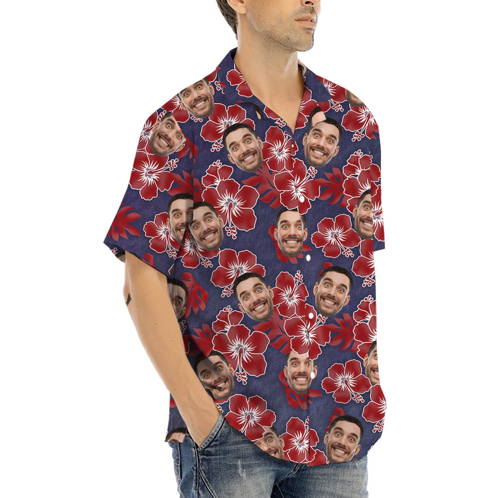 Hibiscus Personalized Hawaiian Shirts With Multiple Faces
