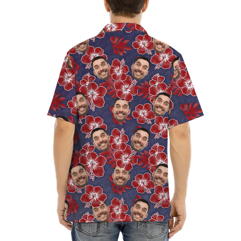 Hibiscus Personalized Hawaiian Shirts With Multiple Faces