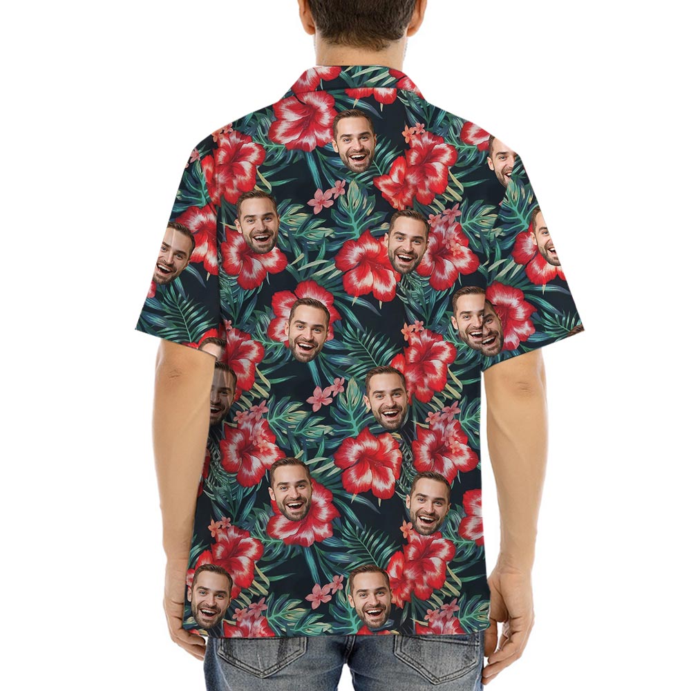 Hibiscus Plumeria Hawaiian Shirt With Custom Faces