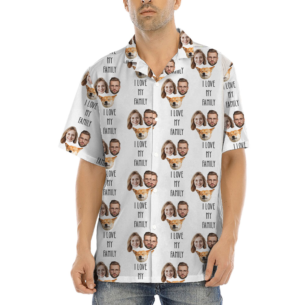 Cool Custom 1-5 Photos Hawaiian Shirt With Text - variant image 1