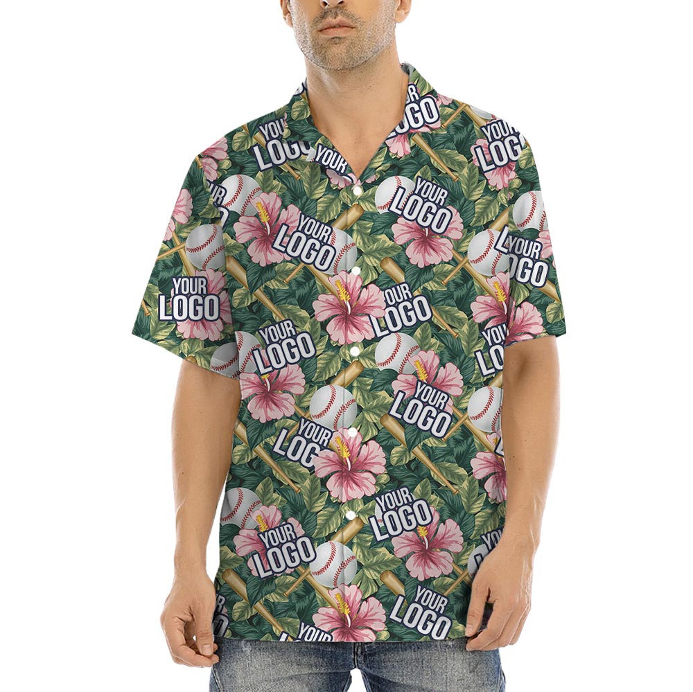 Custom Baseball Player Hawaiian Shirt With Logo - variant image 1