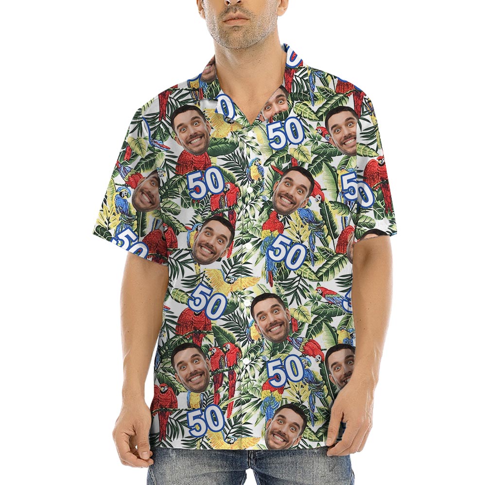 Custom Birthday Parrot Tropical Shirt For Men - variant image 1