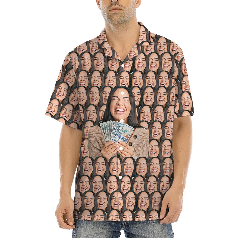 Funny Custom Face All Over Hawaiian Shirt - variant image 1