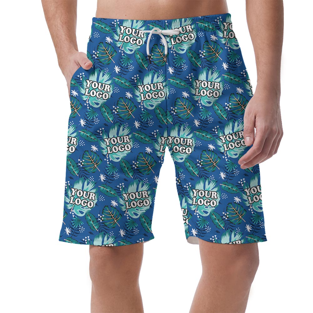 Blue Custom Company Logos Men's Summer Shorts - variant image 1