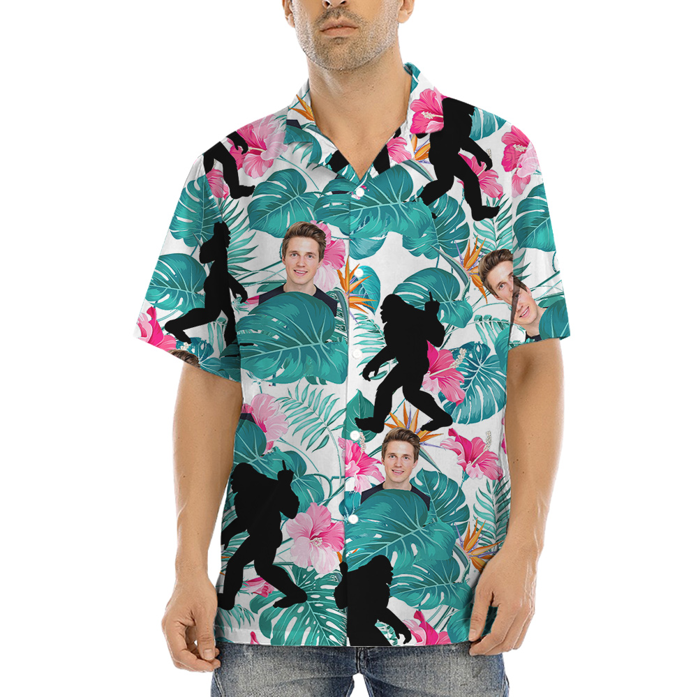 Custom Face Bigfoot Hawaiian Shirt - variant image 1