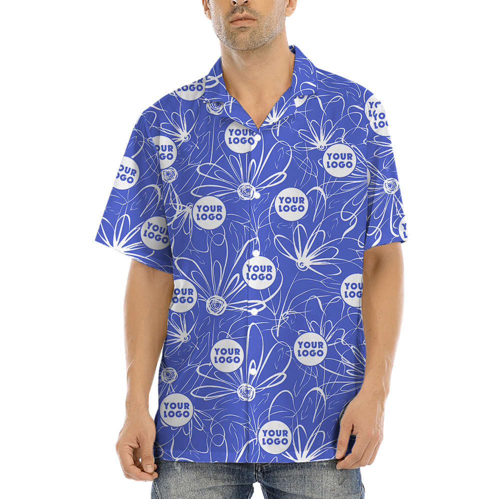 Personalized Logo Navy Hawaiian Shirt - variant image 1