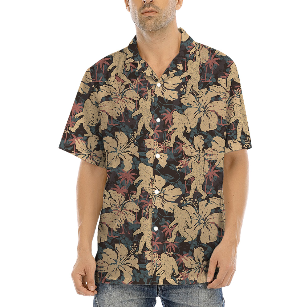 Classic Bigfoot Hibiscus Hawaiian Shirt - variant image 1