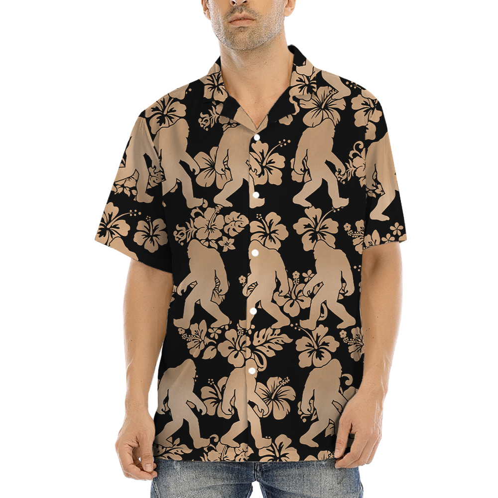 Vintage Sasquatch Hibiscus Aloha Shirt - variant image 1