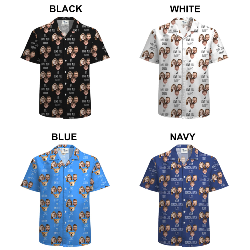 Cool Custom 1-5 Photos Hawaiian Shirt With Text