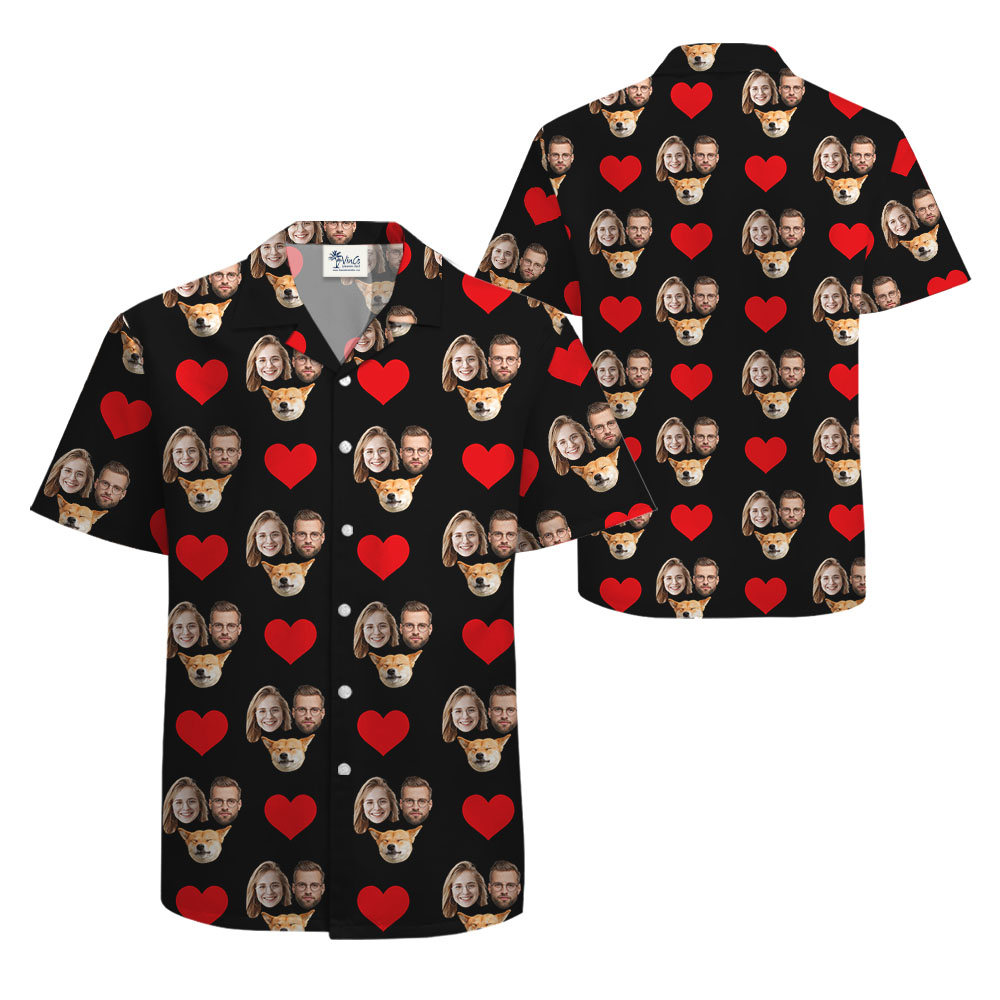 Personalized Men's Button Up Shirt With 1-5 Faces