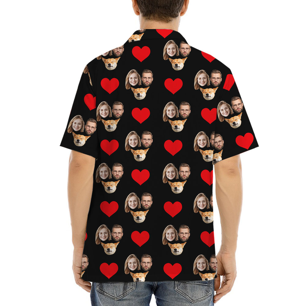 Personalized Men's Button Up Shirt With 1-5 Faces