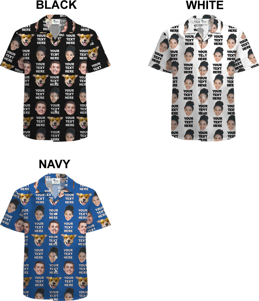 Personalized 1-5 Faces And Text Hawaiian Shirt