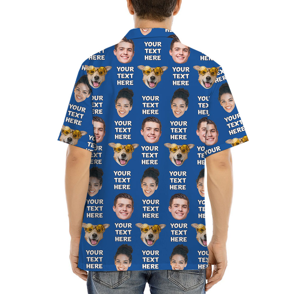 Personalized 1-5 Faces And Text Hawaiian Shirt