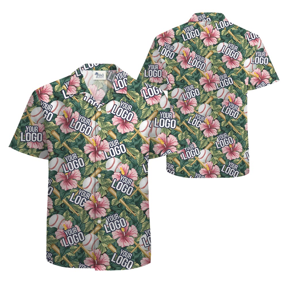 Custom Baseball Player Hawaiian Shirt With Logo