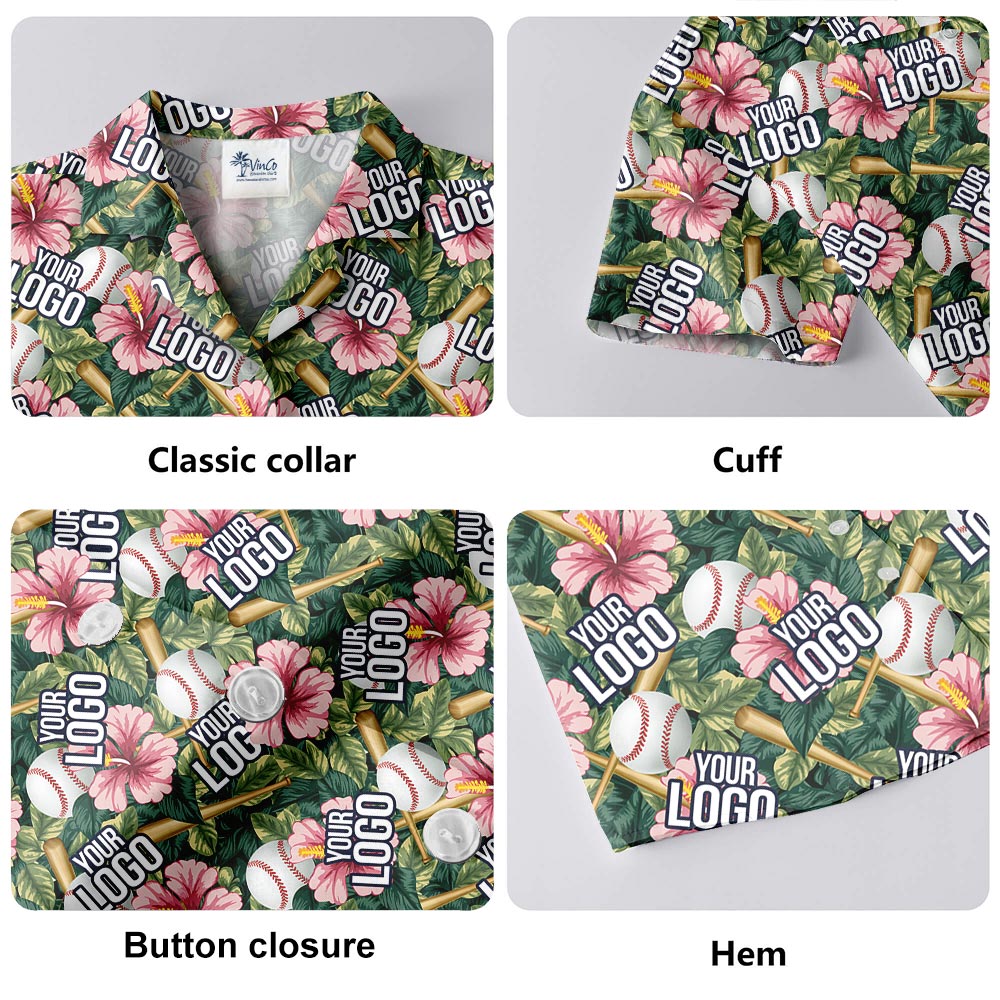 Custom Baseball Player Hawaiian Shirt With Logo