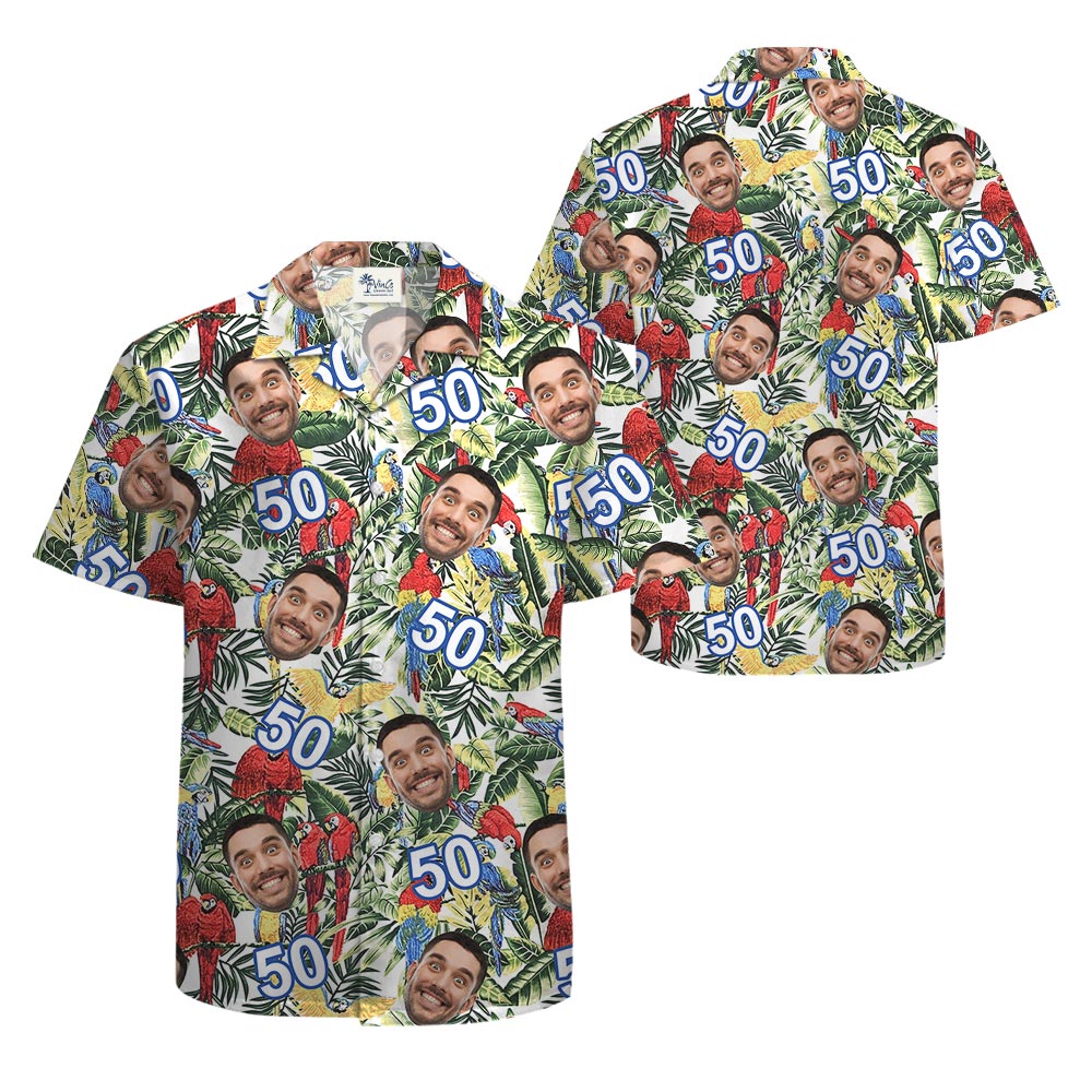 Custom Birthday Parrot Tropical Shirt For Men