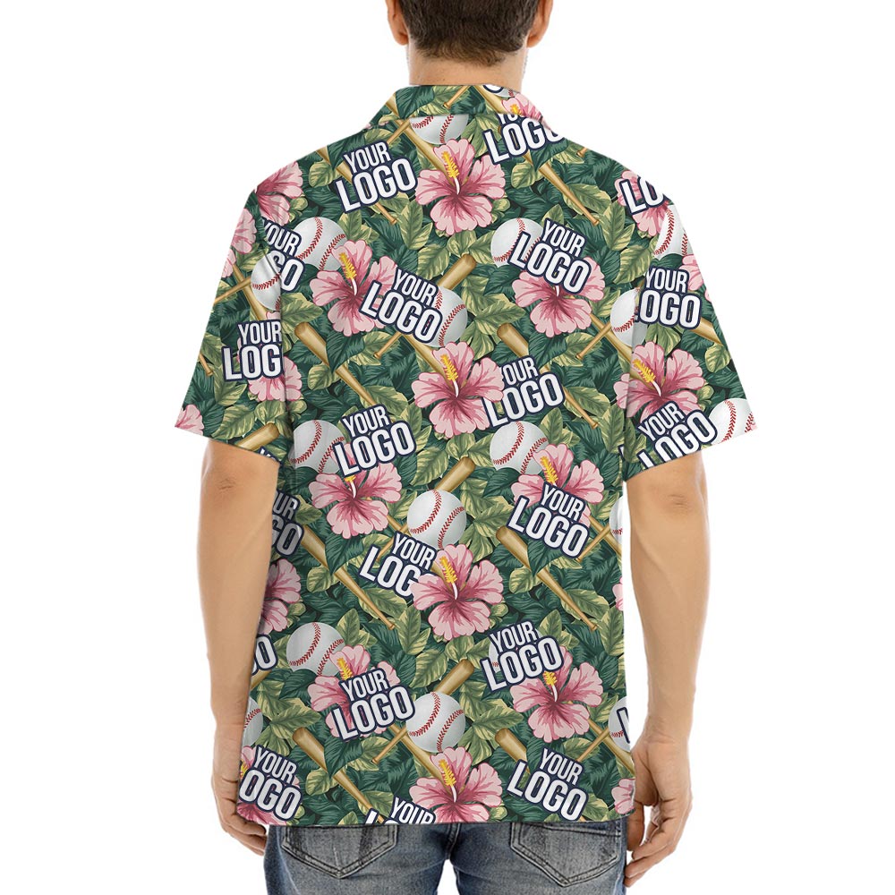 Custom Baseball Player Hawaiian Shirt With Logo