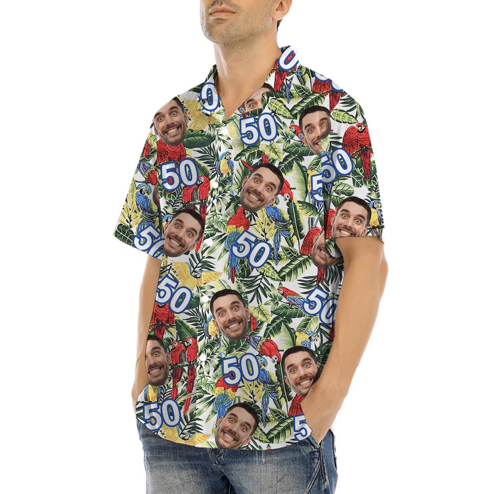 Custom Birthday Parrot Tropical Shirt For Men