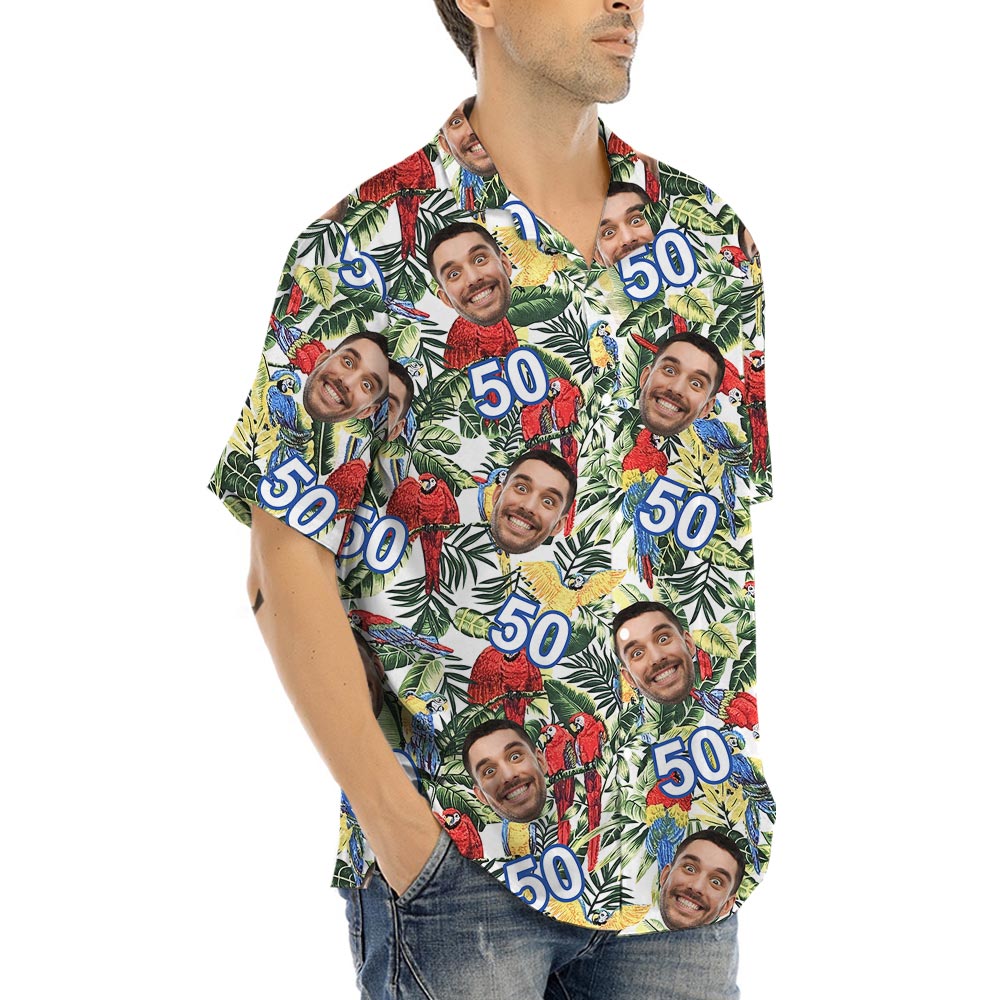 Custom Birthday Parrot Tropical Shirt For Men