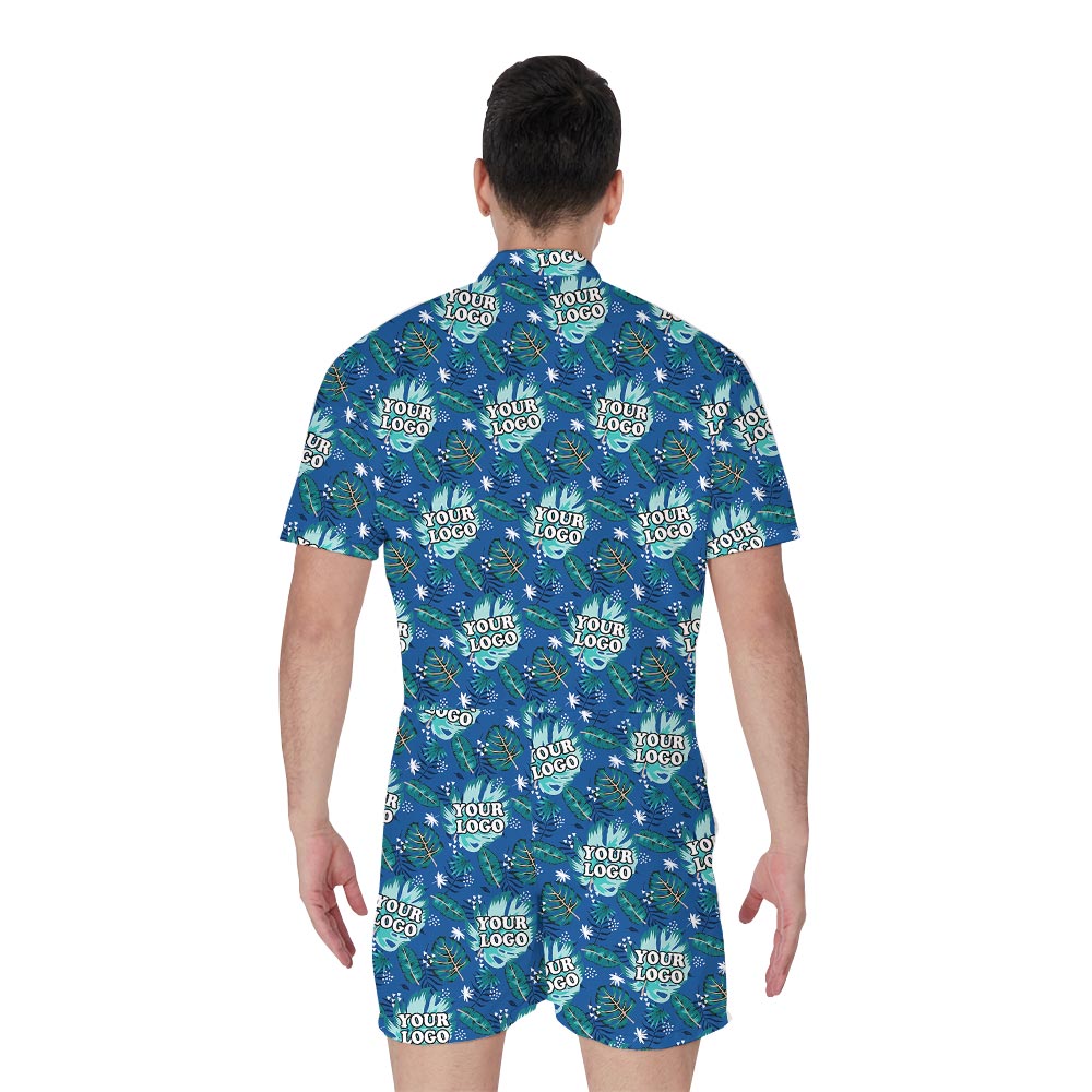 Custom Tropical Male Romper For Team Vacation