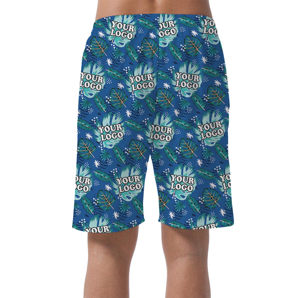 Blue Custom Company Logos Men's Summer Shorts