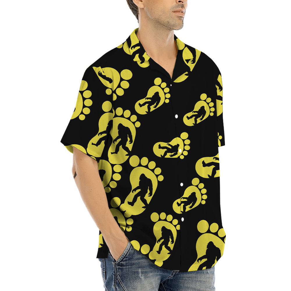 Bigfoot Hawaiian Button Up Shirt