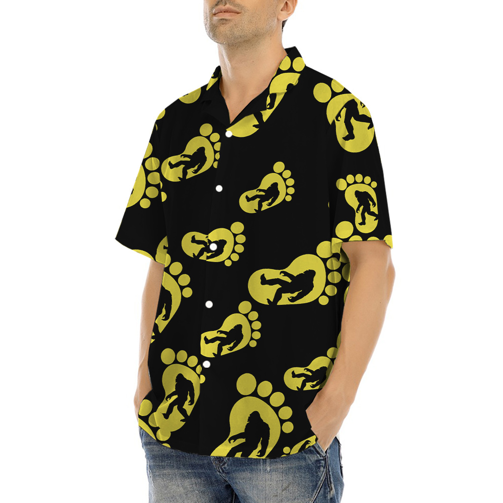 Bigfoot Hawaiian Button Up Shirt