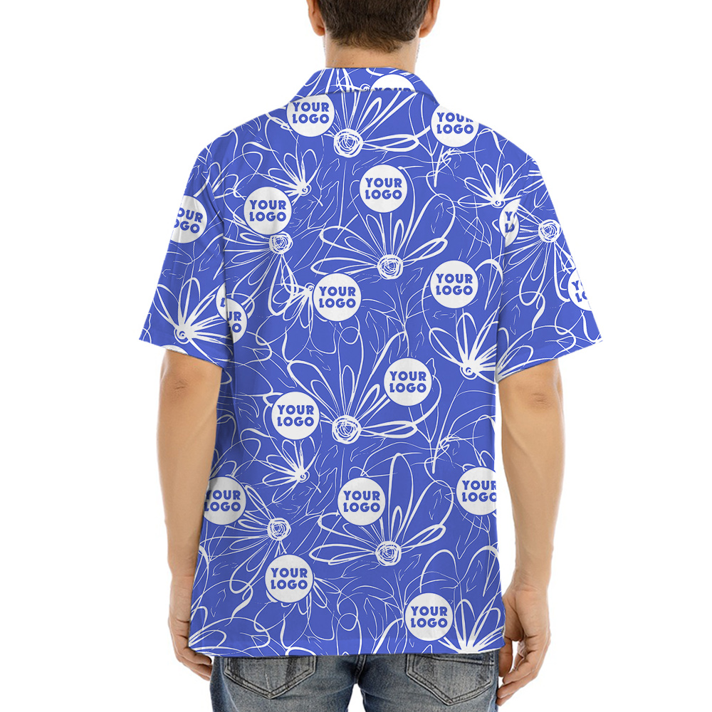 Personalized Logo Navy Hawaiian Shirt