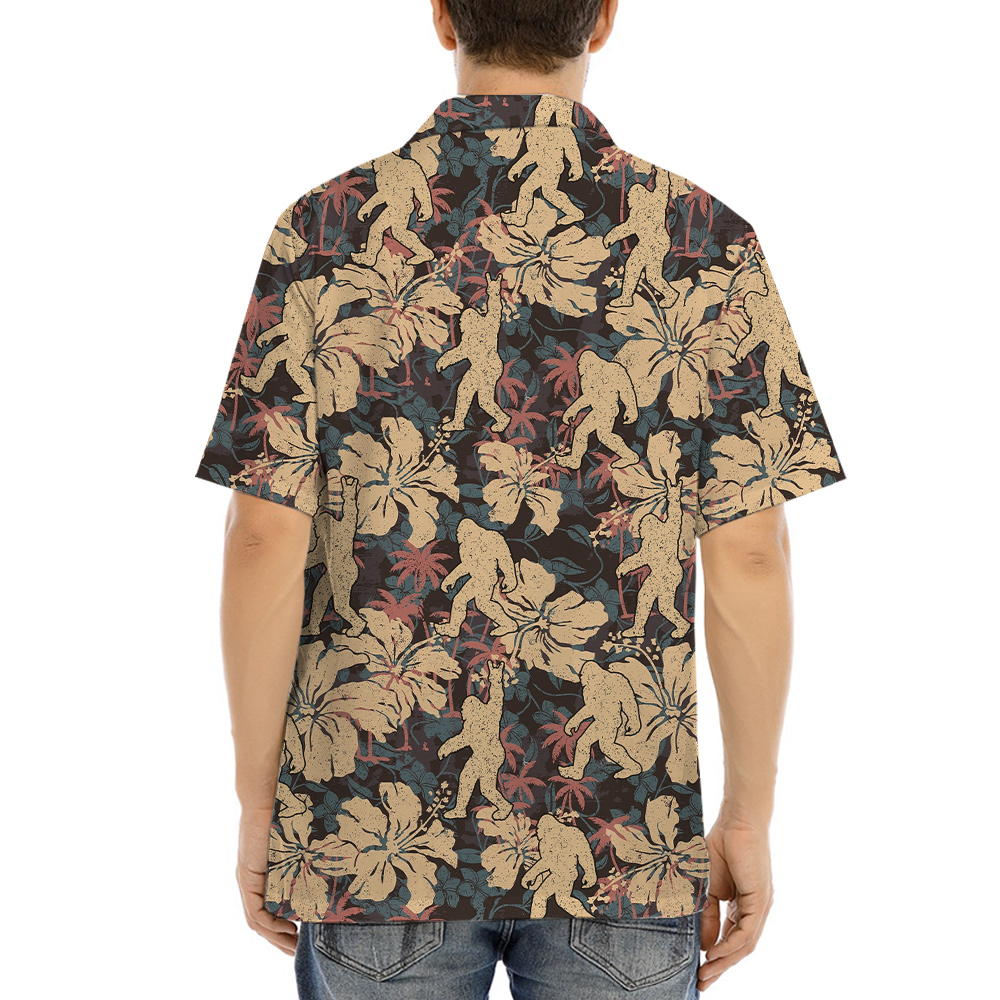 Classic Bigfoot Hibiscus Hawaiian Shirt