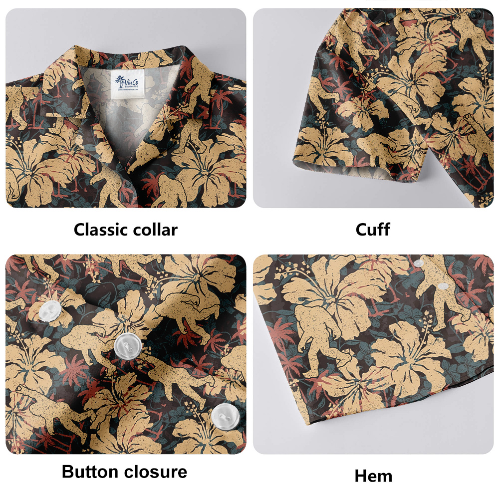 Classic Bigfoot Hibiscus Hawaiian Shirt
