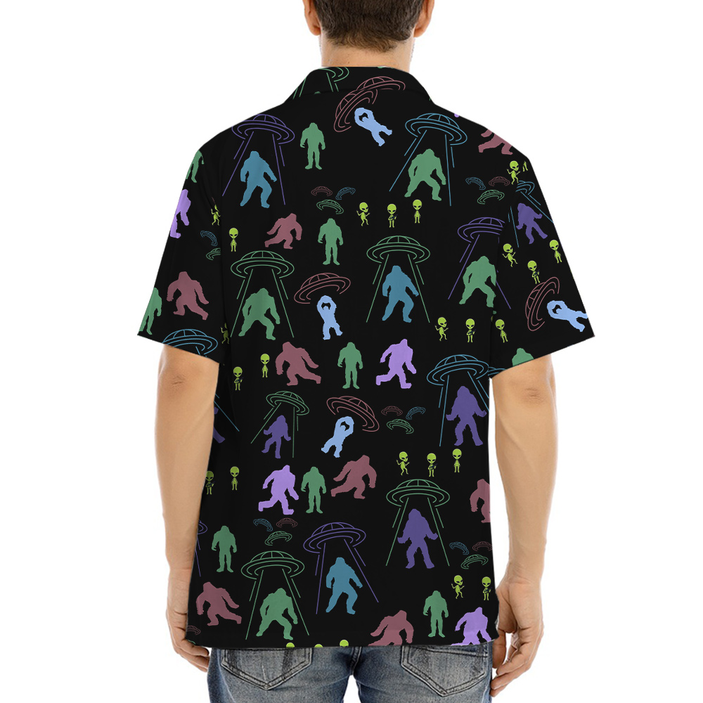 Cool Alien Bigfoot Aloha Shirt