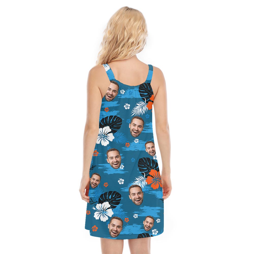 Lovely Blue Hawaiian Dress For Women Custom Photo