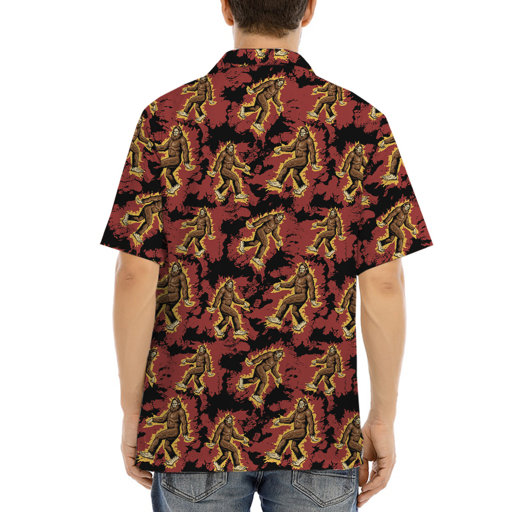 Bigfoot Fire Hawaiian Shirt